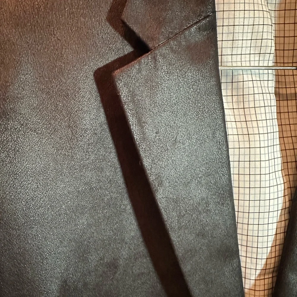 EUC Lauren Ralph Lauren Men's Sz 42R Faux-Suede Sport Coat Blazer Black Holiday